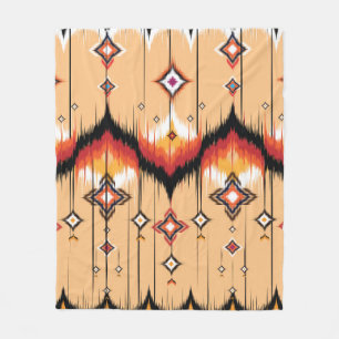 Abstract ethnic geometric pattern design, Ikat geo Fleece Blanket