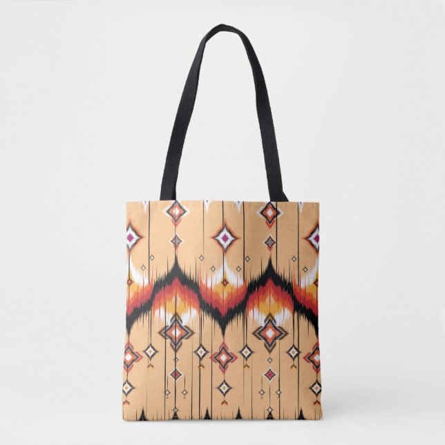 Abstract ethnic geometric pattern design, Ikat geo Tote Bag (Front)