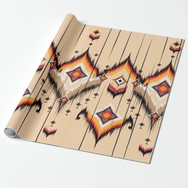 Abstract ethnic geometric pattern design, illustra wrapping paper (Unrolled)