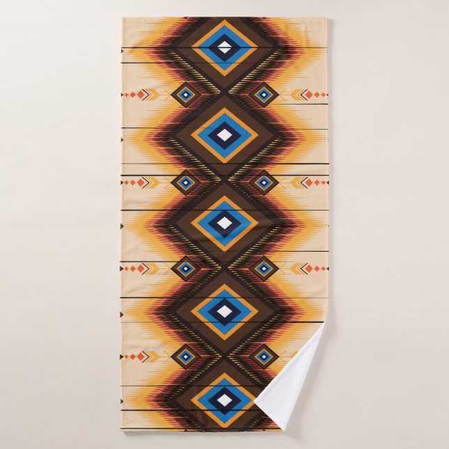Abstract ethnic geometric pattern design, vintage, bath towel (Bath Towel)