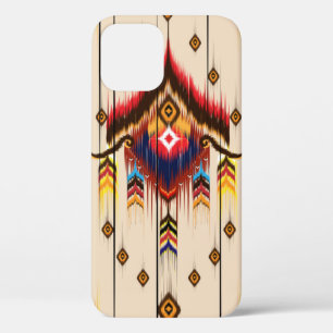 Abstract ethnic geometric pattern, Ikat geometric iPhone 12 Case