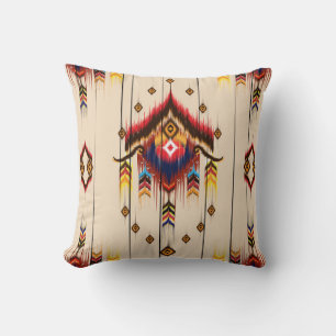 Abstract ethnic geometric pattern, Ikat geometric Cushion