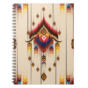 Abstract ethnic geometric pattern, Ikat geometric Notebook