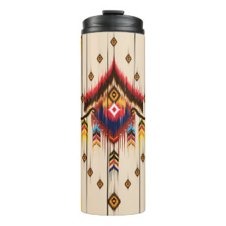 Abstract ethnic geometric pattern, Ikat geometric  Thermal Tumbler