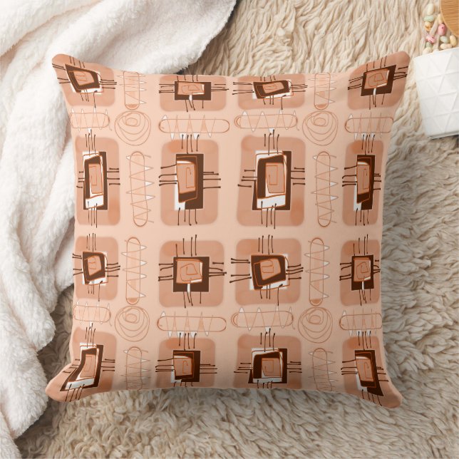 Abstract Ethnic Matrix - Dusty Coral Cushion (Blanket)