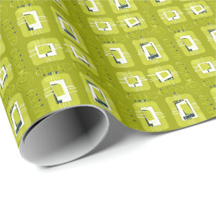 Abstract Ethnic Matrix - Kiwi Green  Wrapping Paper