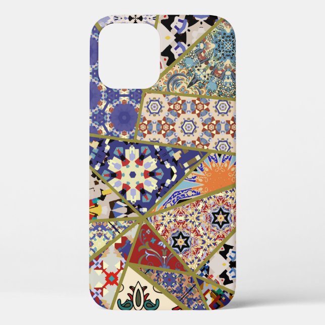 Abstract ethnic spanish tile patchwork hand drawn, Case-Mate iPhone case (Back)
