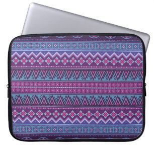 Abstract ethnic stripe pattern,  ornamental vintag laptop sleeve