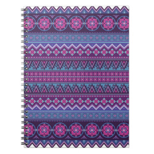 Abstract ethnic stripe pattern, ornamental vintag notebook