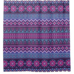 Abstract ethnic stripe pattern,  ornamental vintag shower curtain