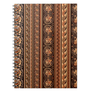 Abstract ethnic stripy ornamental vintage backgrou notebook