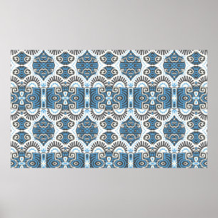 Abstract Ethnic vintage Seamless Pattern. Trendy b Poster