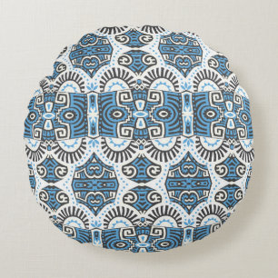 Abstract Ethnic vintage Seamless Pattern. Trendy b Round Cushion