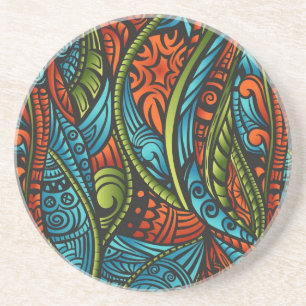 Abstract ethnic wallpaper coaster