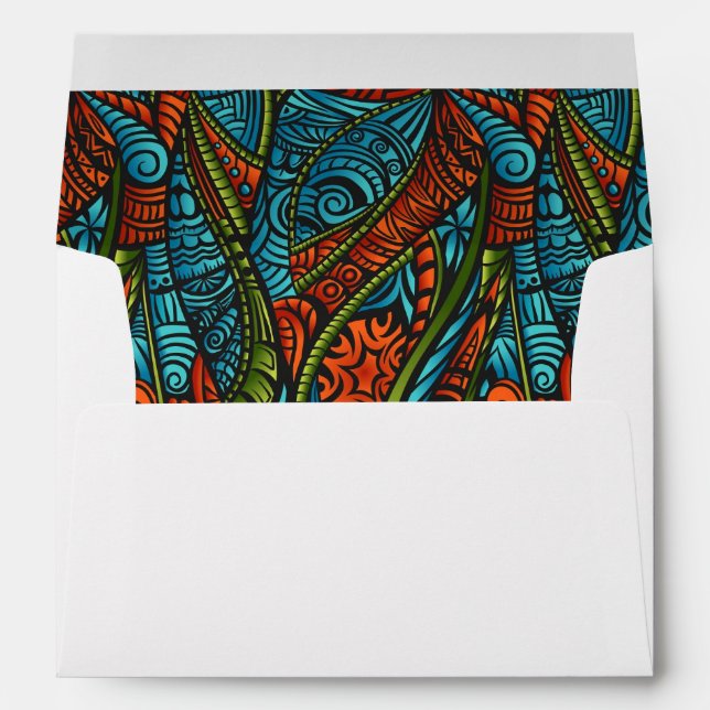 Abstract ethnic wallpaper envelope (Back (Bottom))