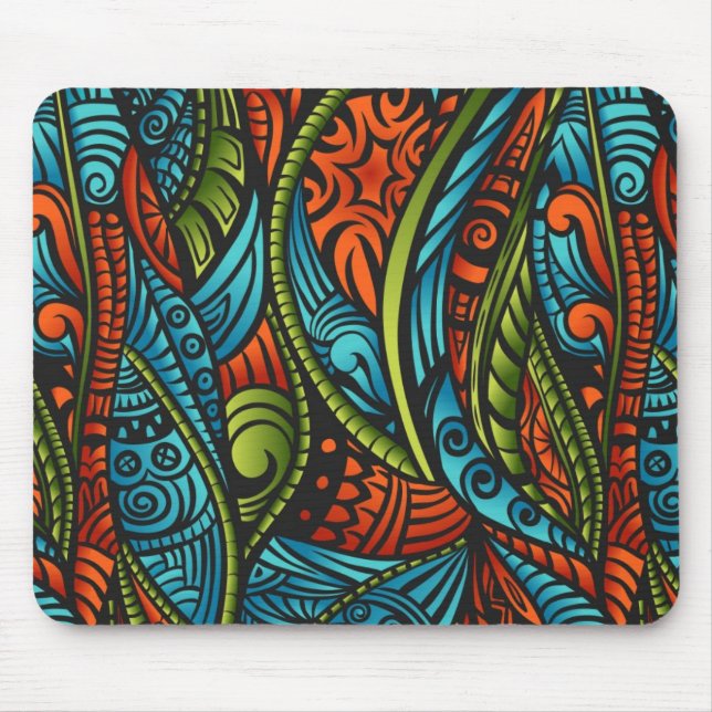Abstract ethnic wallpaper mouse mat (Front)