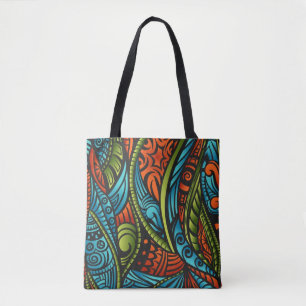 Abstract ethnic wallpaper tote bag