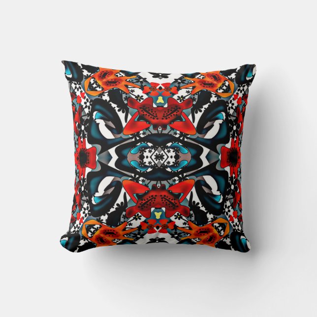 Abstract ethno kaleidoscopic ornamental print mode cushion (Front)