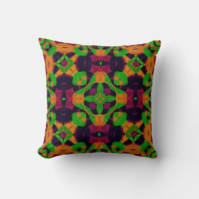 Abstract ethno kaleidoscopic ornamental print mode cushion (Front)