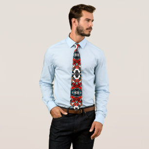 Abstract ethno kaleidoscopic ornamental print mode tie