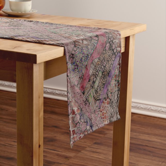Abstract Ethno Pattern - Folklore Art 1 Short Table Runner (In Situ)