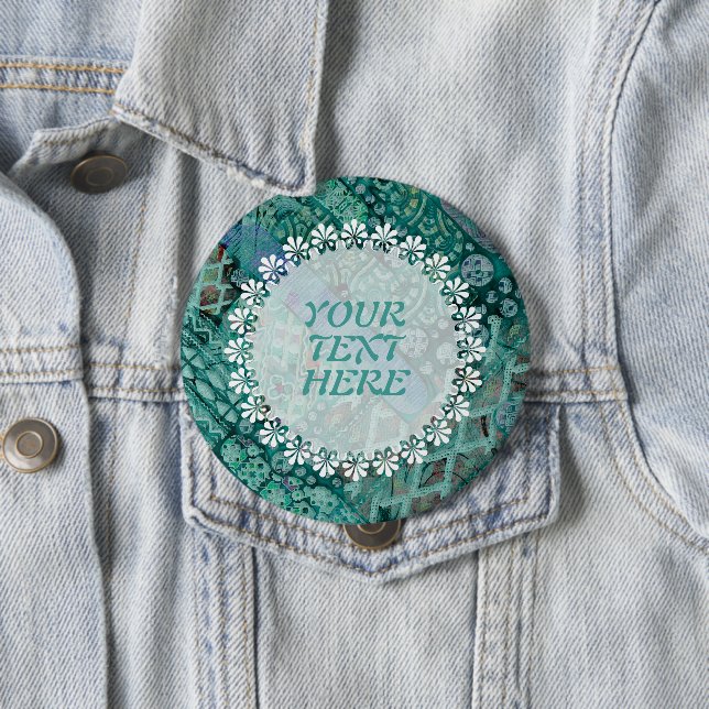 Abstract Ethno Pattern - Folklore Art 2 10 Cm Round Badge (In Situ)