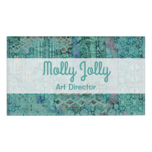 Abstract Ethno Pattern - Folklore Art 2 Name Tag