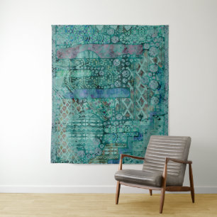 Abstract Ethno Pattern - Folklore Art 2 Tapestry