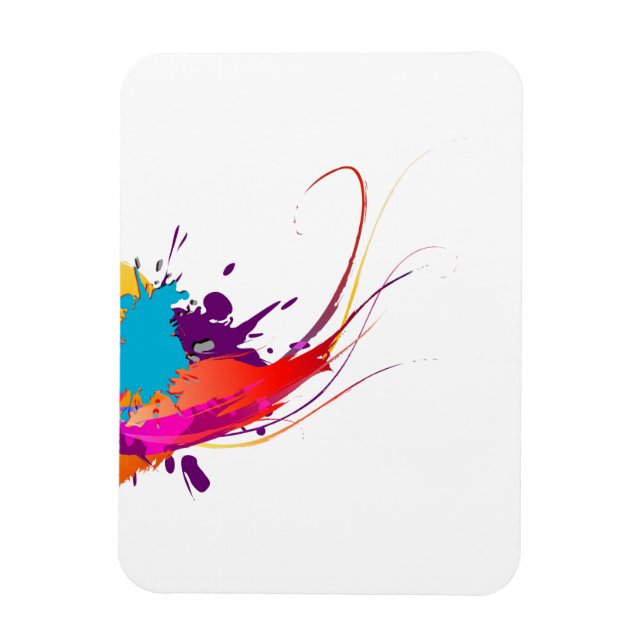 Abstract Exotic Butterfly Paint Splatters Magnet (Vertical)