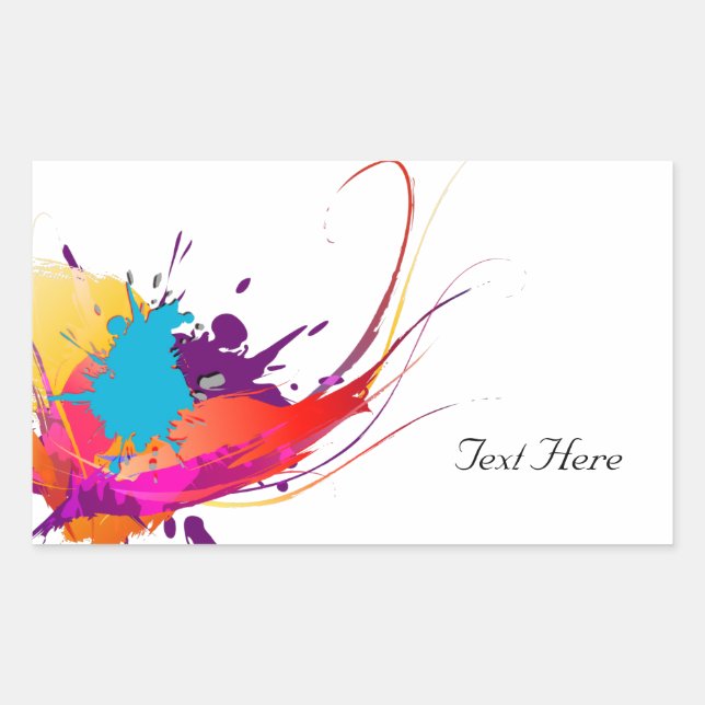 Abstract Exotic Butterfly Paint Splatters Rectangular Sticker (Front)