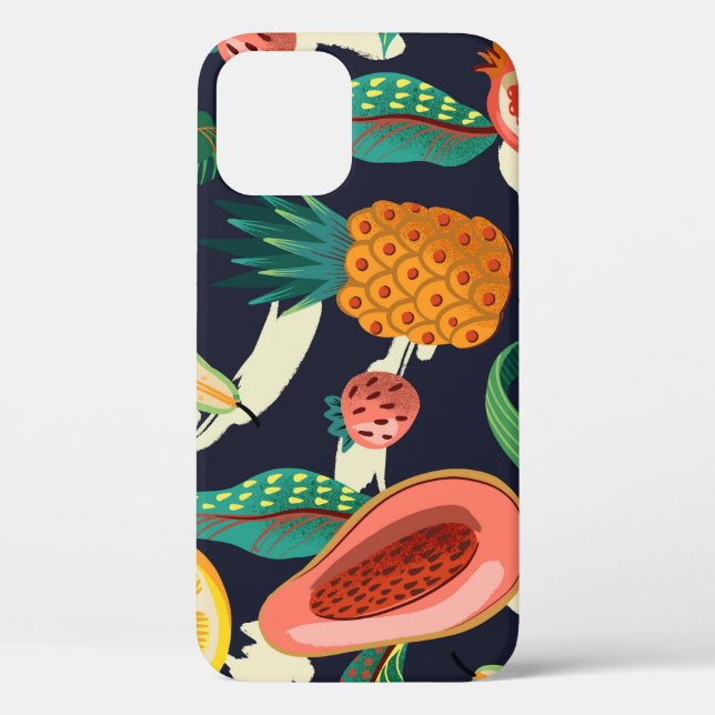 Abstract Exotic Fruits: Textured Seamless Case-Mate iPhone Case (Back)