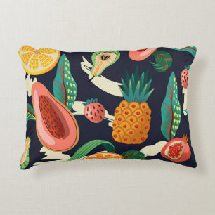 Abstract Exotic Fruits: Textured Seamless Decorative Cushion