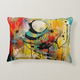 Abstract explosion of vibrant colors and dynamic  decorative cushion