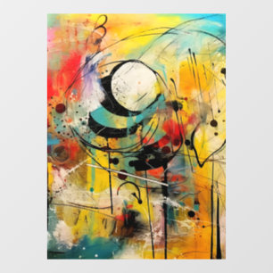 Abstract explosion of vibrant colours and dynamic window cling
