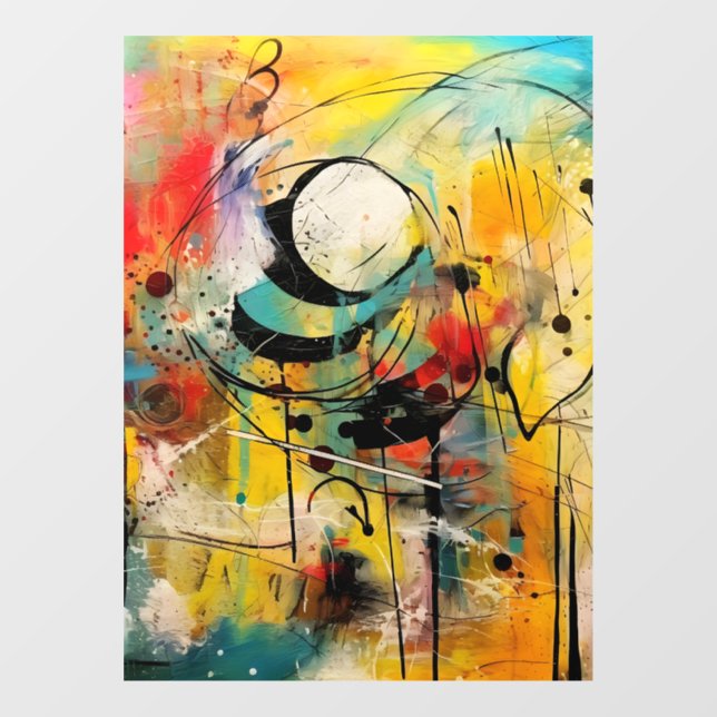 Abstract explosion of vibrant colours and dynamic  window cling (Sheet)