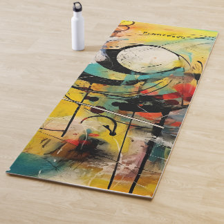 Abstract explosion of vibrant colours and dynamic  yoga mat
