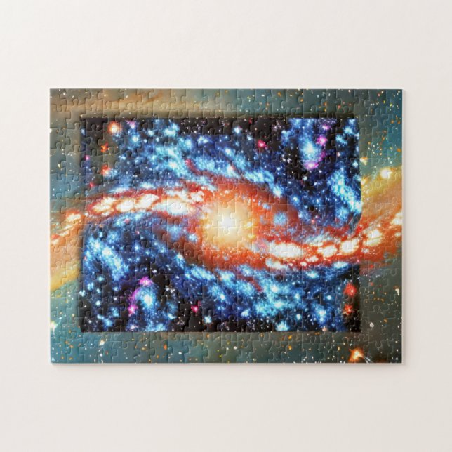 Abstract explosive and angry vivid cosmic burst jigsaw puzzle (Horizontal)