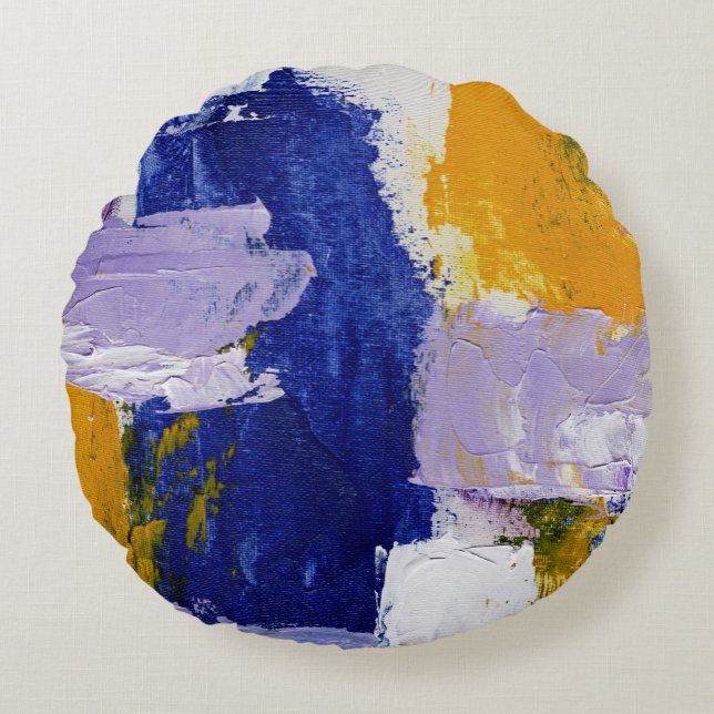 Abstract Expression No.9 by Michael Moffa Round Cushion (Front)
