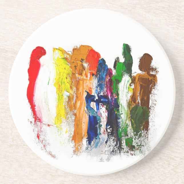 Abstract Expression of Human Figures in Motion Coaster (Front)