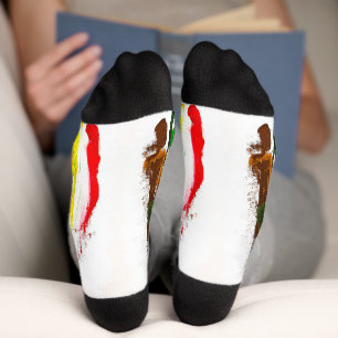 Abstract Expression of Human Figures in Motion Socks