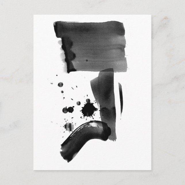Abstract Expressionism Black White Postcard (Front)
