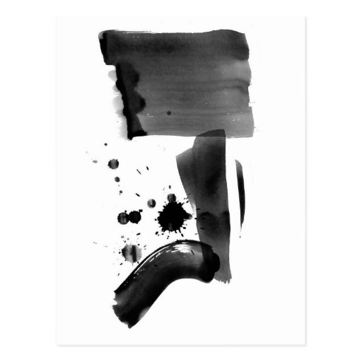 Image of Abstract Expressionism Black White Postcard