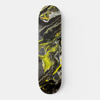 Abstract Expressionism Black & Yellow Skateboard