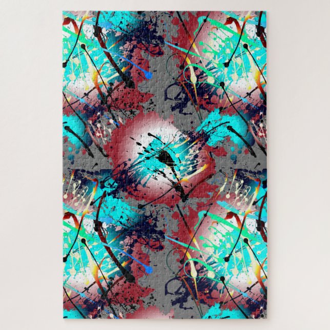 Abstract Expressionism Contemporary  Linear  Jigsaw Puzzle (Vertical)