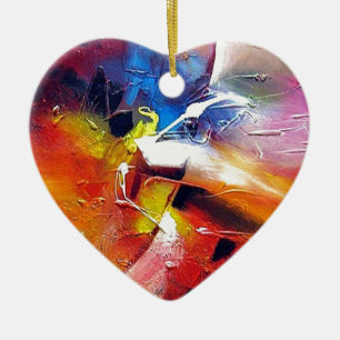 Abstract Expressionism Painting Ceramic Tree Decoration