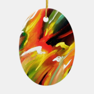 Abstract Expressionism Painting Ceramic Tree Decoration
