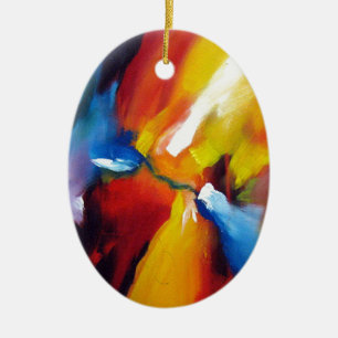 Abstract Expressionism Painting Ceramic Tree Decoration
