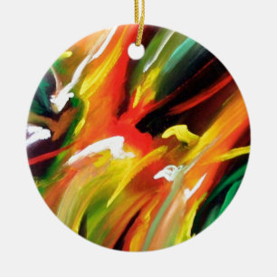 Abstract Expressionism Painting Ceramic Tree Decoration