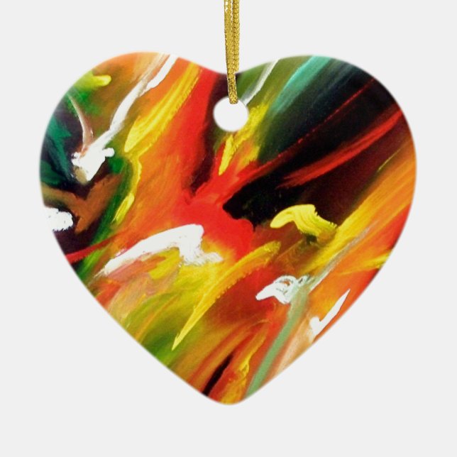 Abstract Expressionism Painting Ceramic Tree Decoration (Front)