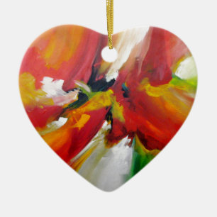 Abstract Expressionism Painting Ceramic Tree Decoration